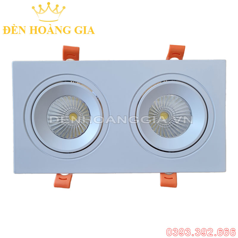 Đèn led Spotlight âm trần mặt phẳng Plus đôi mặt trắng chóa trắng