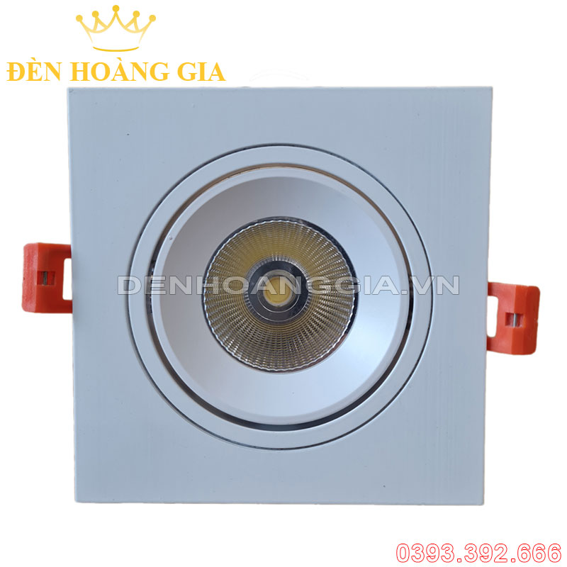 Đèn led spotlight âm trần mặt phẳng Plus vuông mặt trắng chóa trắng