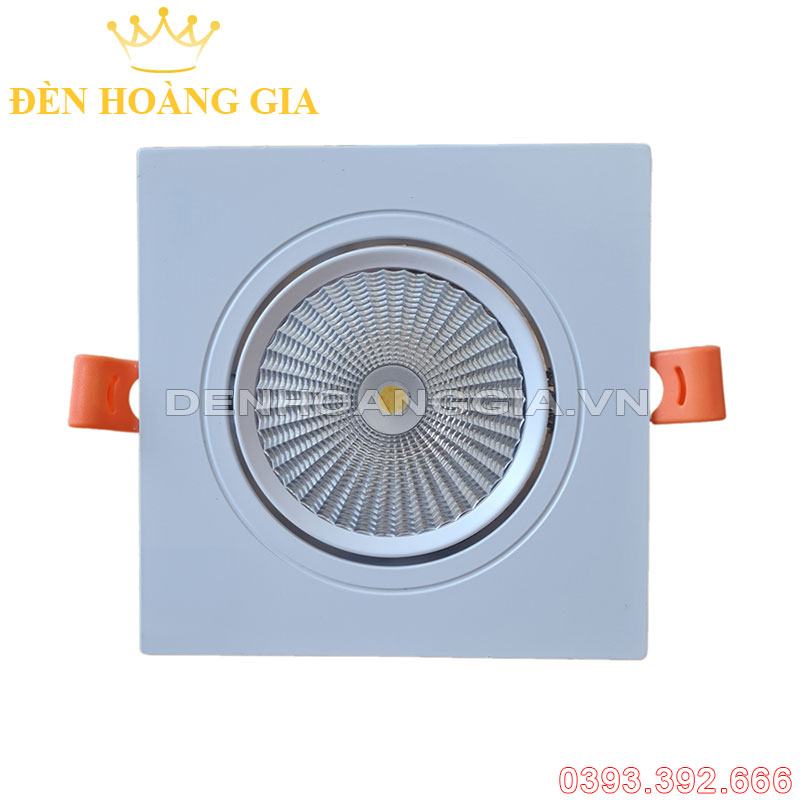 Đèn led spotlight âm trần mặt phẳng vuông mặt trắng chóa trắng