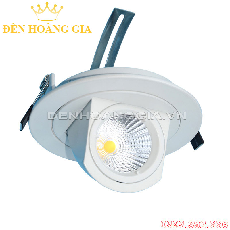 Đèn led spotlight âm trần tròn xoay 360 độ mặt trắng