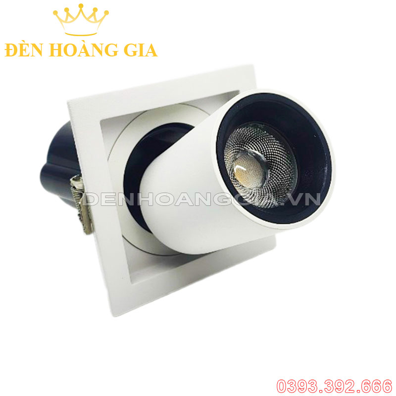 Đèn led spotlight âm trần vuông thò thụt vỏ trắng