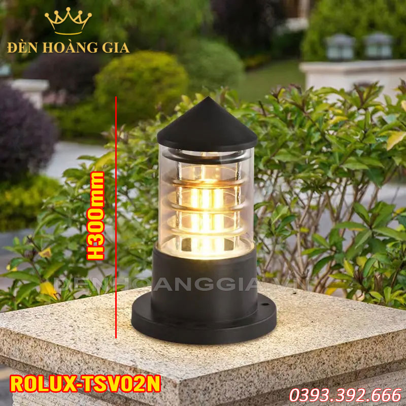 Đèn trụ nấm sân vườn Rolux-TSV02N cao 300mm