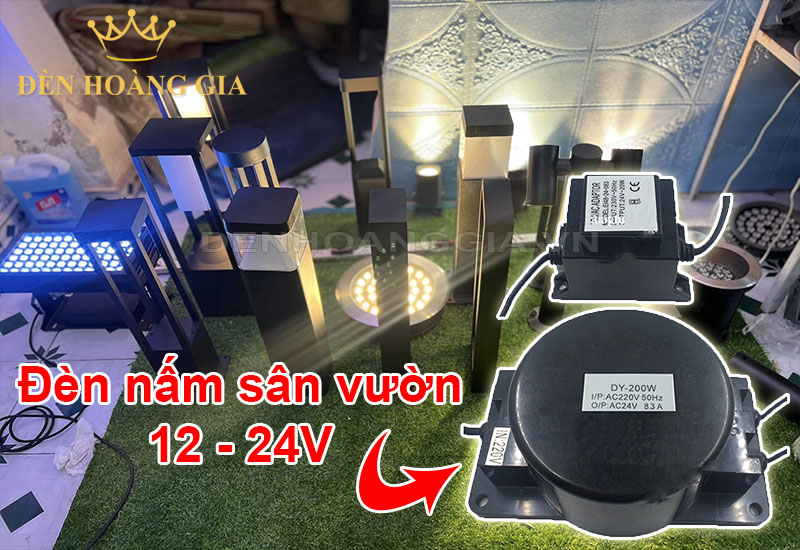 Đèn nấm sân vườn 12-24V khi lắp đặt cần bộ nguồn hạ áp