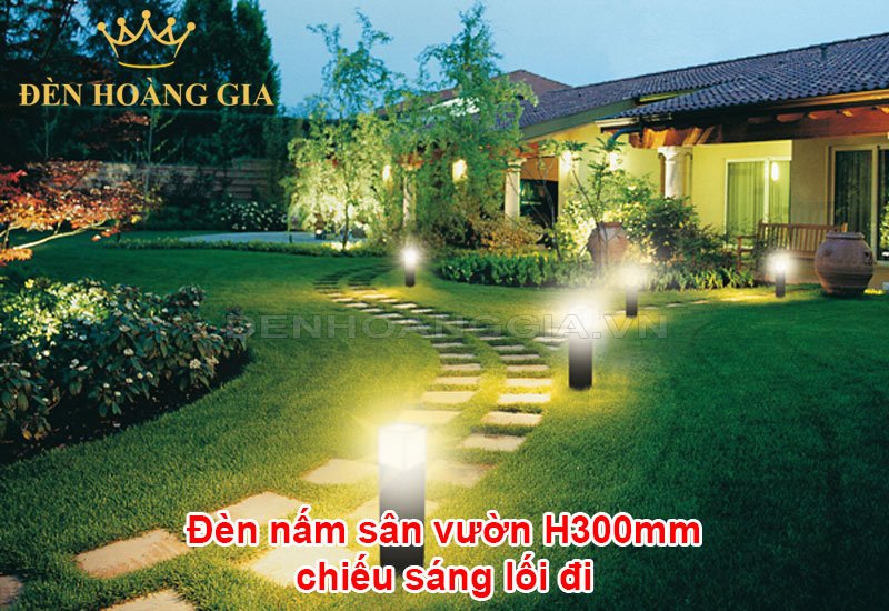 Đèn nấm sân vườn H300 lắp cho khu vực lối đi