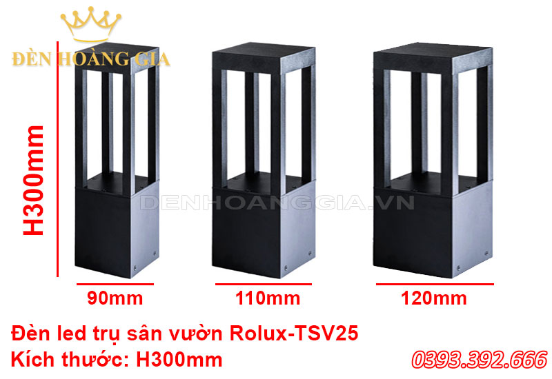 Đèn led trụ sân vườn Rolux-TSV25 H300 đa dạng các loại