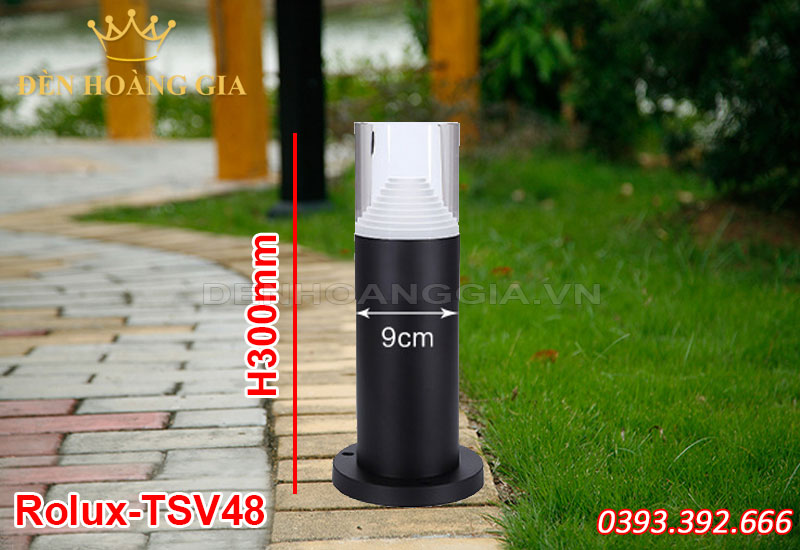 Đèn led trụ sân vườn Rolux-TSV48 300mm