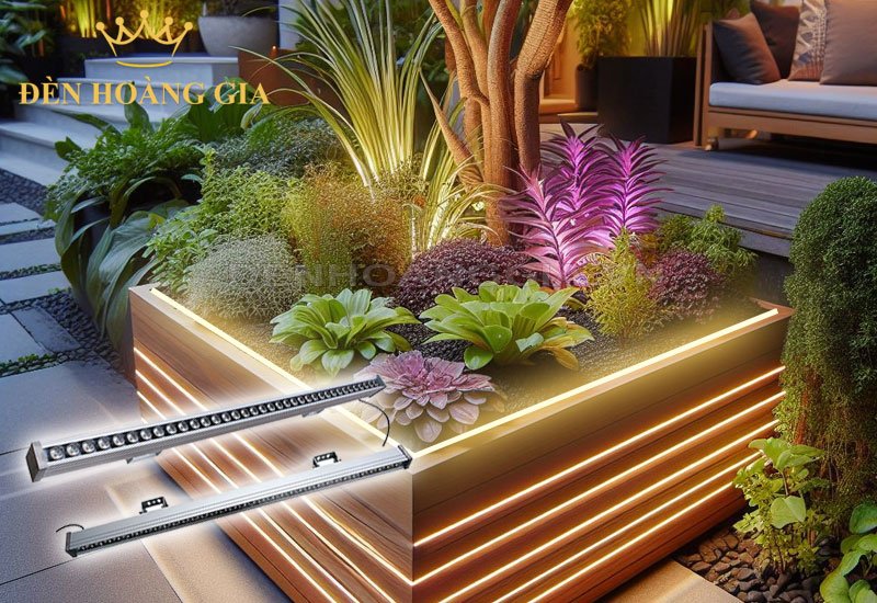 đèn led thanh chiếu cây