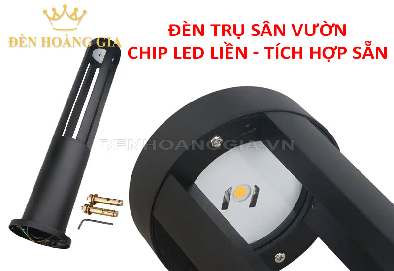 Đèn trụ sân vườn chip led liền - tích hợp sẵn