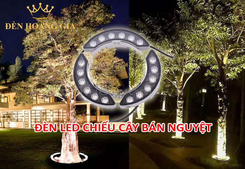 Đèn led chiếu cây bán nguyệt chiếu sáng ôm gốc cây