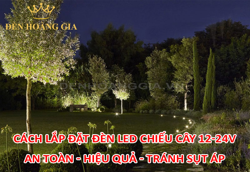 Cách lắp đặt đèn led chiếu cây 12-24V an toàn, hiệu quả, tránh sụt áp