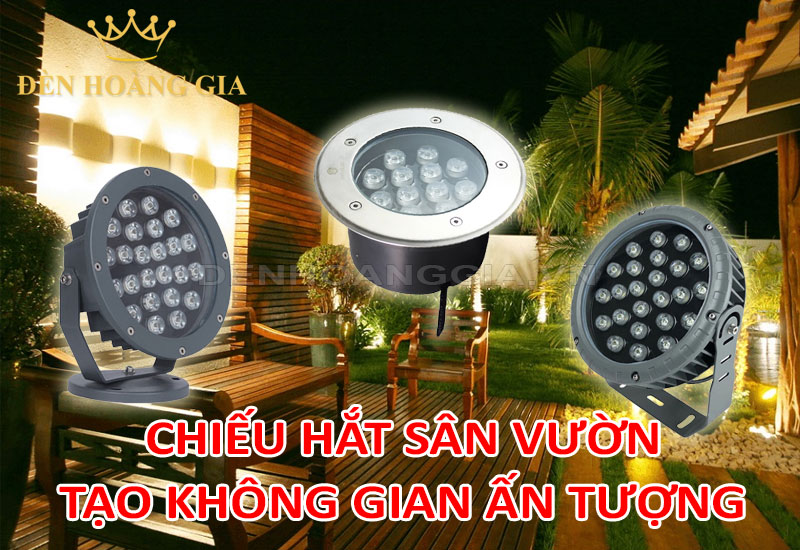 Đèn hắt sân vườn giúp không gian ngoài trời ấn tượng hơn
