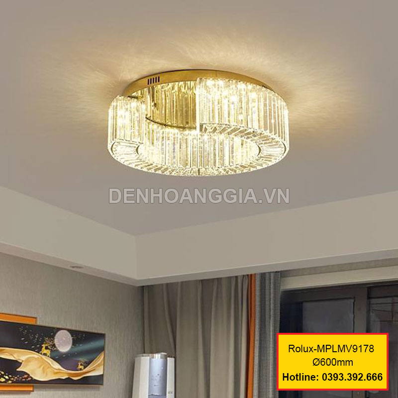 Đèn led mâm pha lê trang trí Rolux-MPLMV9178