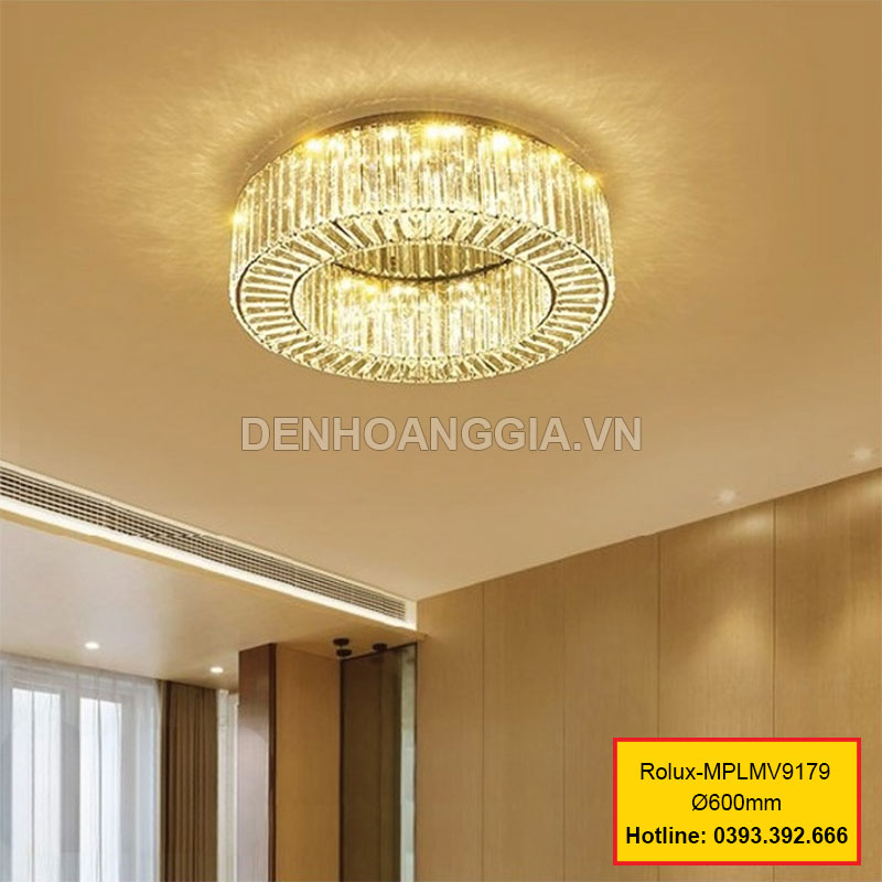 Đèn led mâm pha lê trang trí Rolux-MPLMV9179