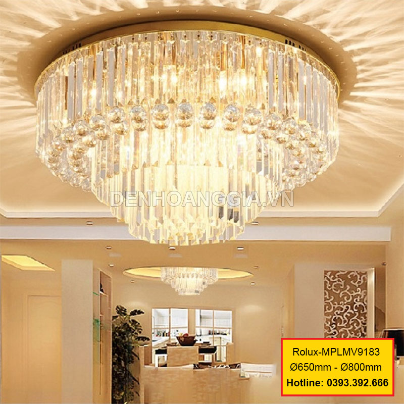 Đèn led mâm pha lê trang trí Rolux-MPLMV9183