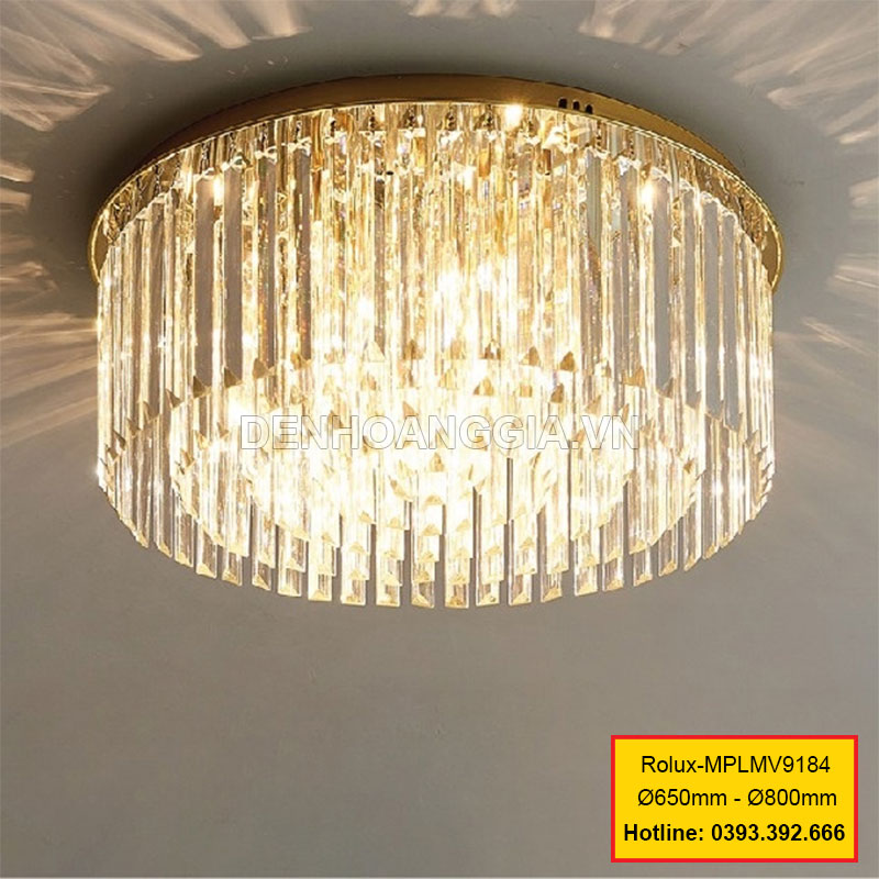 Đèn led mâm pha lê trang trí Rolux-MPLMV9184