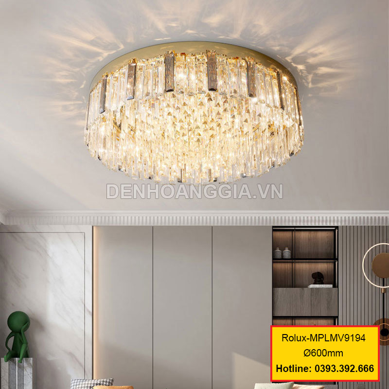Đèn led mâm pha lê trang trí Rolux-MPLMV9194