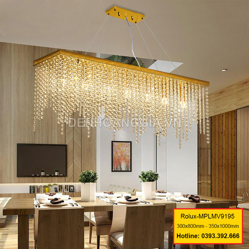 Đèn led mâm pha lê trang trí Rolux-MPLMV9195