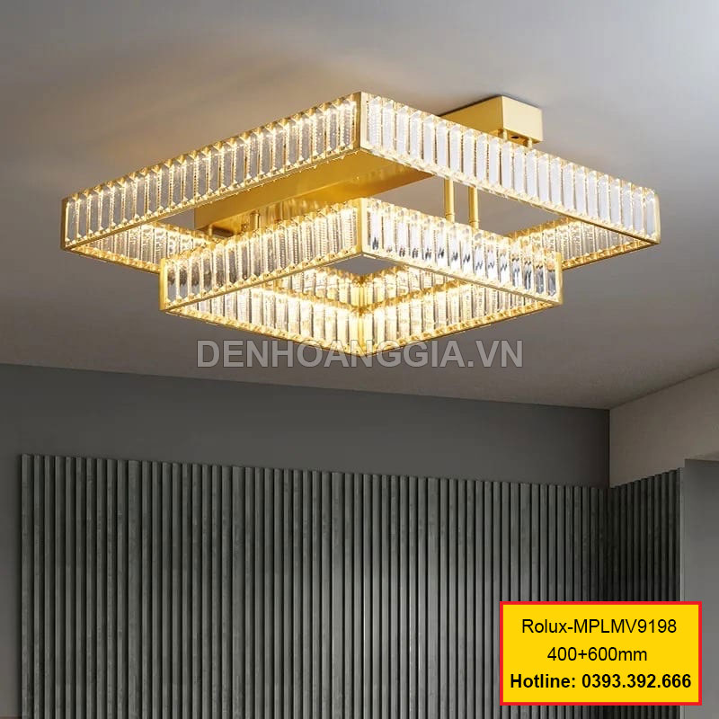 Đèn led mâm pha lê trang trí Rolux-MPLMV9198
