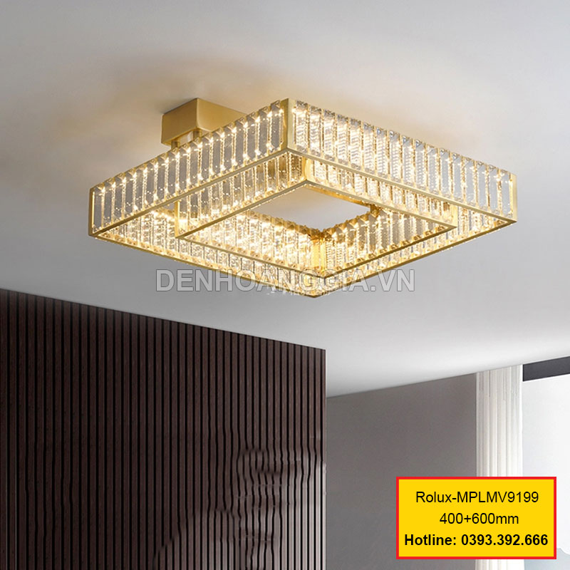 Đèn led mâm pha lê trang trí Rolux-MPLMV9199