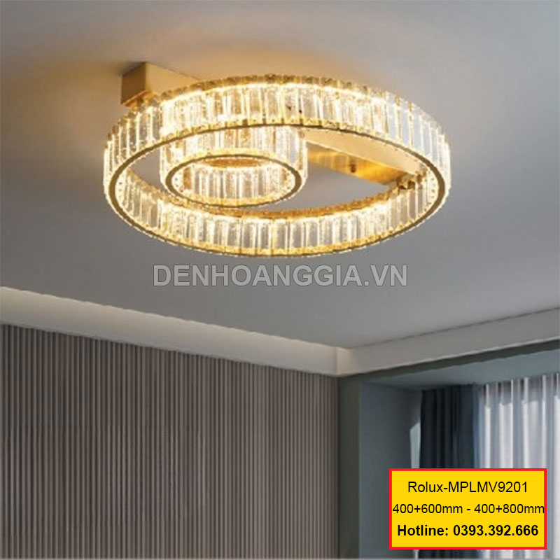 Đèn led mâm pha lê trang trí Rolux-MPLMV9201