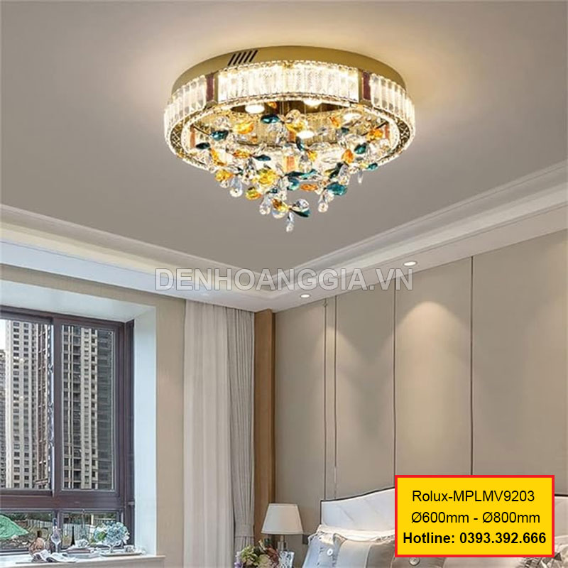 Đèn led mâm pha lê trang trí Rolux-MPLMV9203