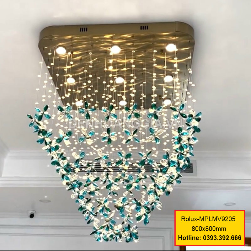 Đèn led mâm pha lê trang trí Rolux-MPLMV9205
