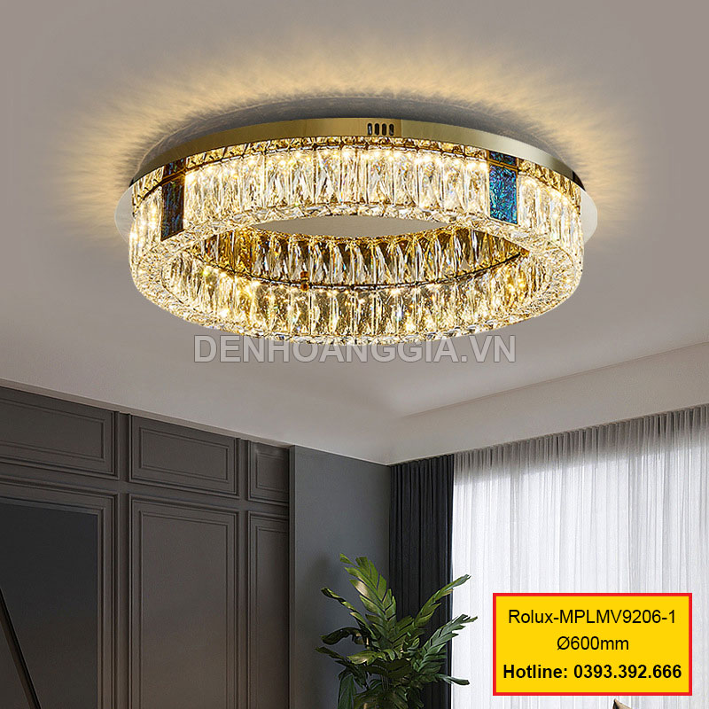 Đèn led mâm pha lê trang trí Rolux-MPLMV9206-1