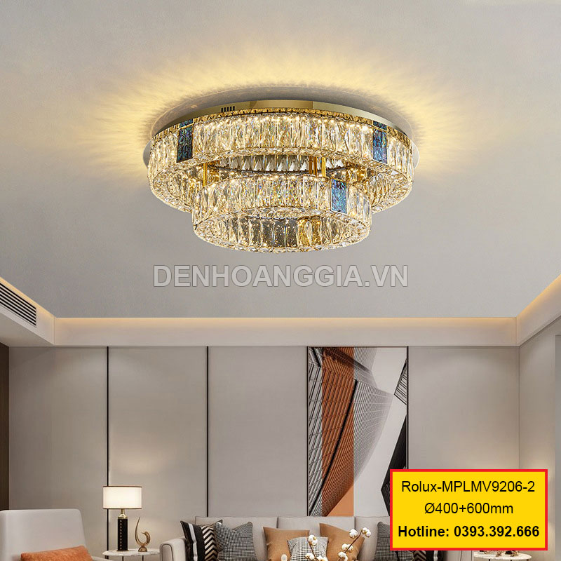 Đèn led mâm pha lê trang trí Rolux-MPLMV9206-2