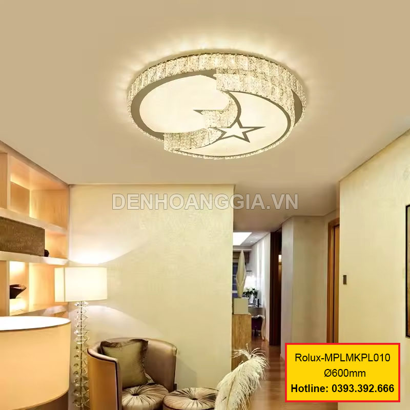 Đèn mâm mica pha lê trang trí Rolux-MPLMKPL10