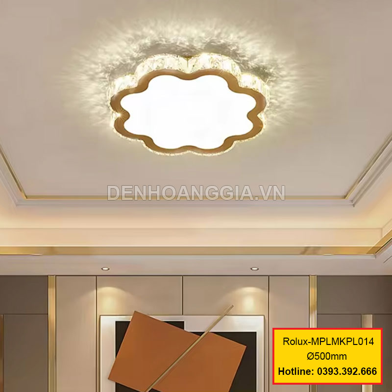 Đèn mâm mica pha lê trang trí Rolux-MPLMKPL014