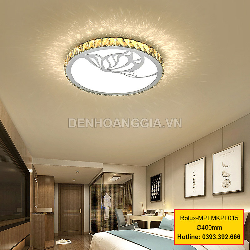 Đèn mâm mica pha lê trang trí Rolux-MPLMKPL015
