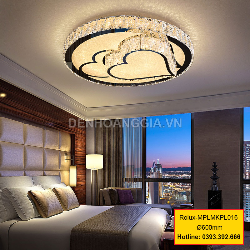 Đèn mâm mica pha lê trang trí Rolux-MPLMKPL016