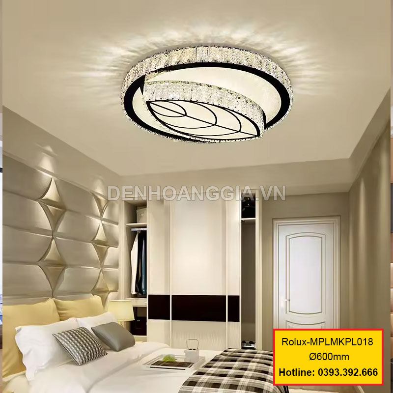 Đèn mâm mica pha lê trang trí Rolux-MPLMKPL018