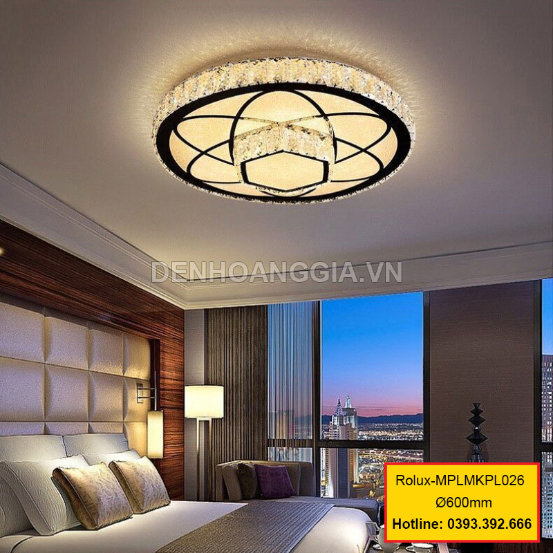Đèn mâm mica pha lê trang trí Rolux-MPLMKPL026