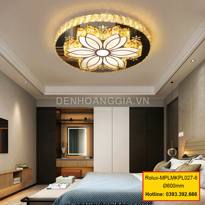 Đèn mâm mica pha lê trang trí Rolux-MPLMKPL027-6