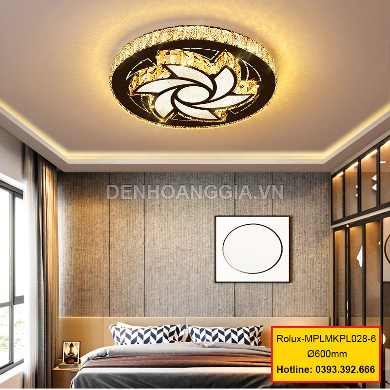 Đèn mâm mica pha lê trang trí Rolux-MPLMKPL028-6