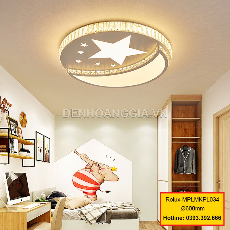 Đèn mâm mica pha lê trang trí Rolux-MPLMKPL034