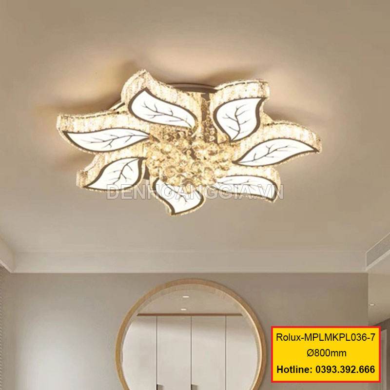 Đèn mâm mica pha lê trang trí Rolux-MPLMKPL036-7