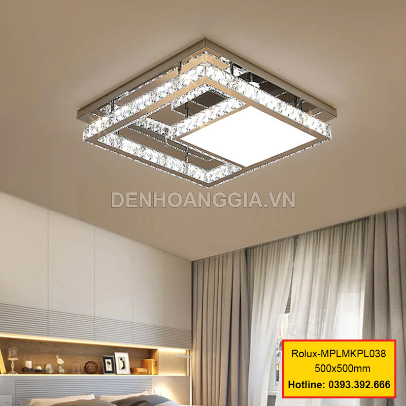 Đèn mâm mica pha lê trang trí Rolux-MPLMKPL038
