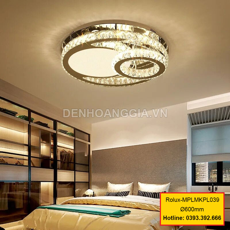Đèn mâm mica pha lê trang trí Rolux-MPLMKPL039