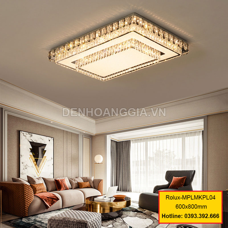 Đèn mâm mica pha lê trang trí Rolux-MPLMKPL04