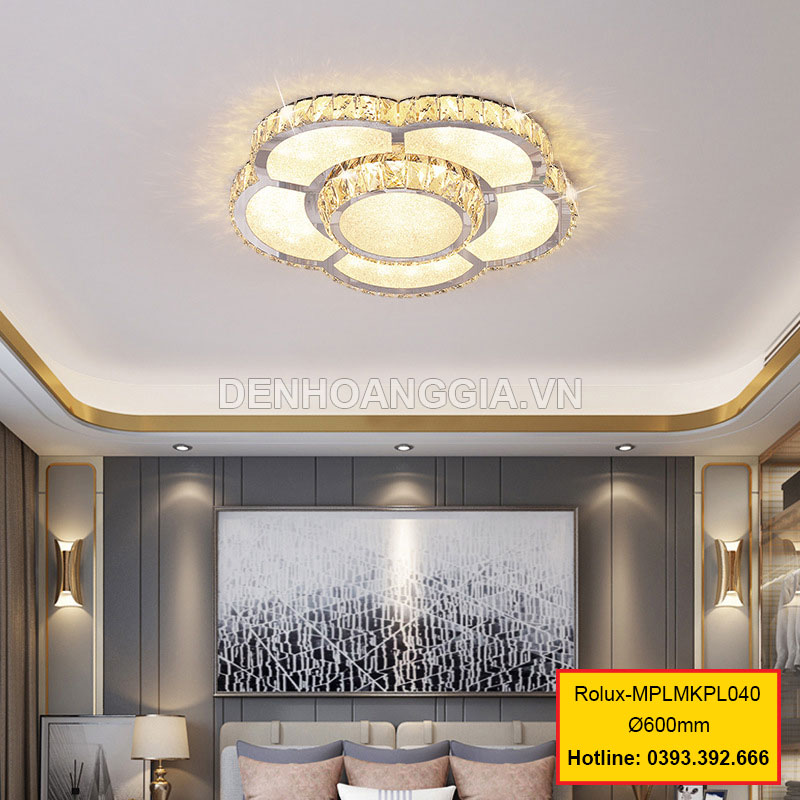 Đèn mâm mica pha lê trang trí Rolux-MPLMKPL040