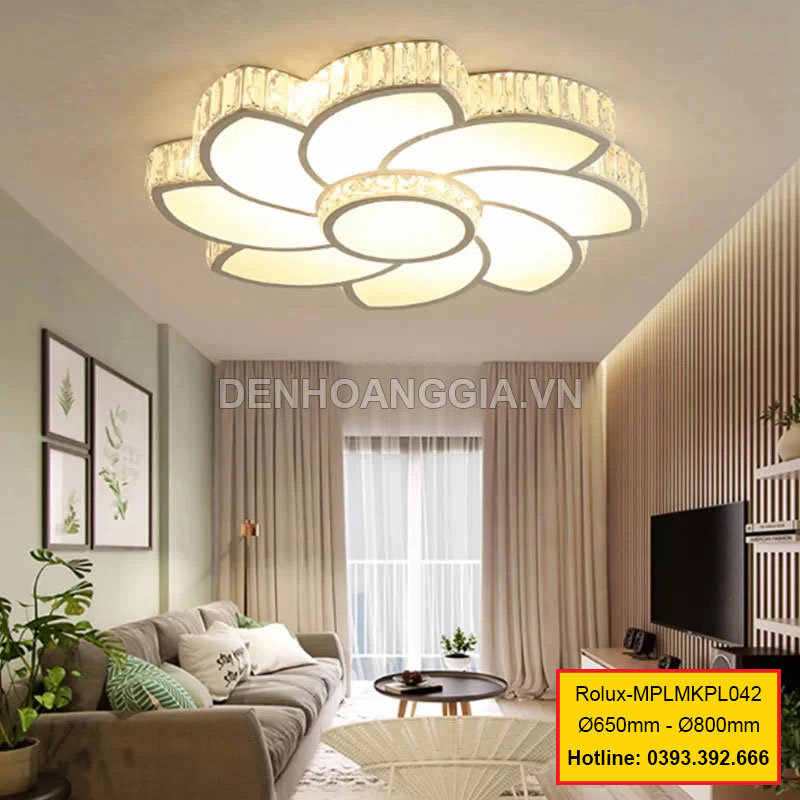 Đèn mâm mica pha lê trang trí Rolux-MPLMKPL042