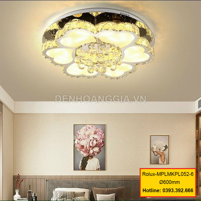 Đèn mâm mica pha lê trang trí Rolux-MPLMKPL052-6