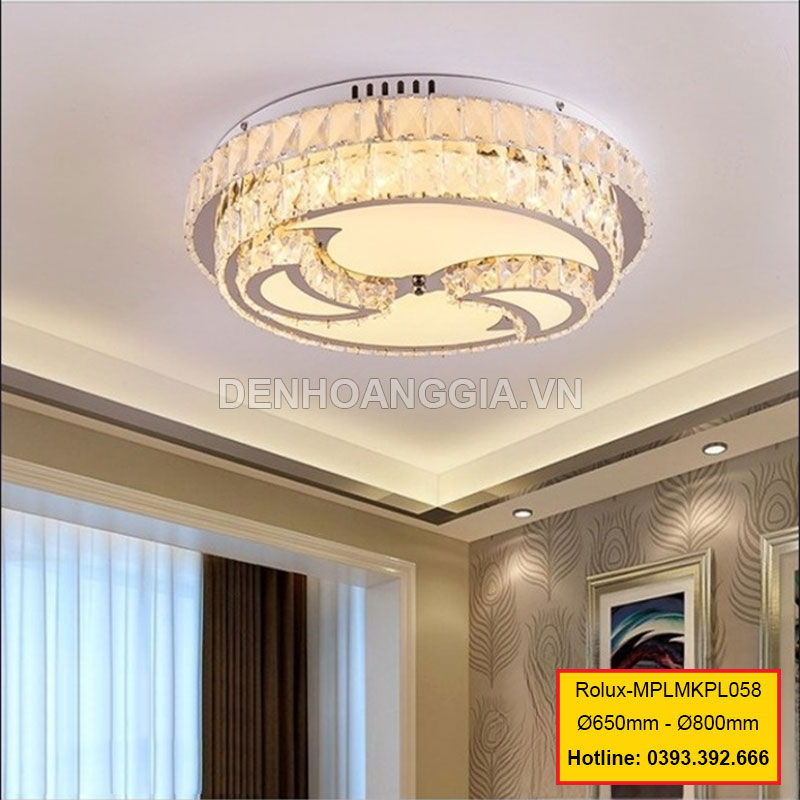 Đèn mâm mica pha lê trang trí Rolux-MPLMKPL058
