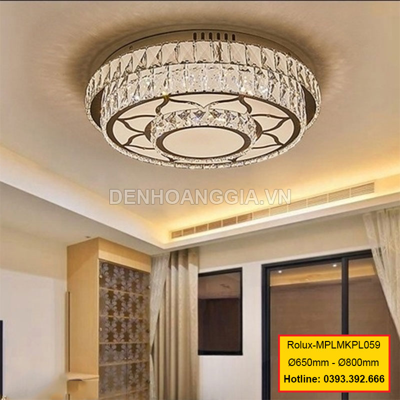 Đèn mâm mica pha lê trang trí Rolux-MPLMKPL059