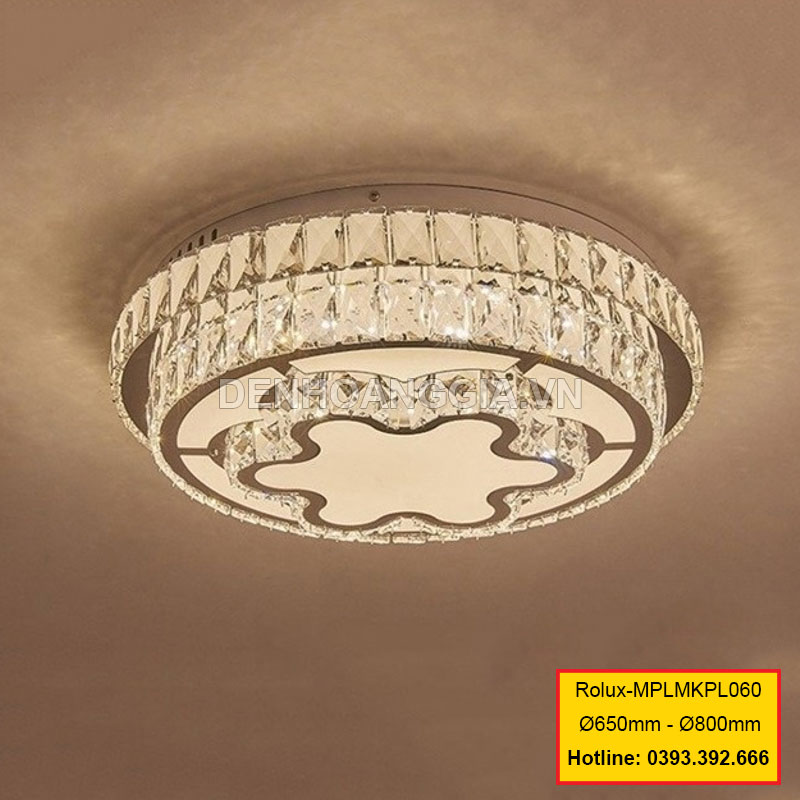 Đèn mâm mica pha lê trang trí Rolux-MPLMKPL060