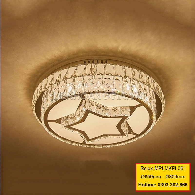 Đèn mâm mica pha lê trang trí Rolux-MPLMKPL061
