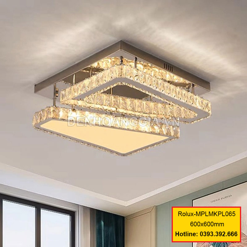 Đèn mâm mica pha lê trang trí Rolux-MPLMKPL065