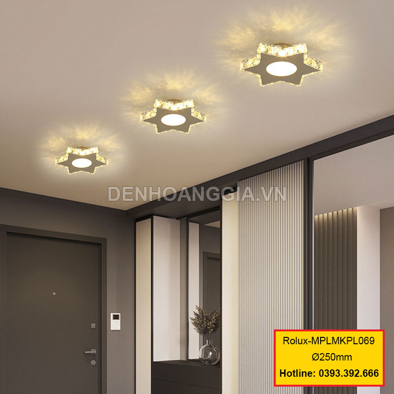 Đèn mâm mica pha lê trang trí Rolux-MPLMKPL069